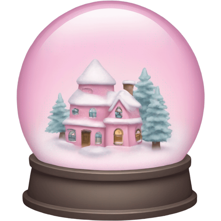 Pastel pink snow globe emoji