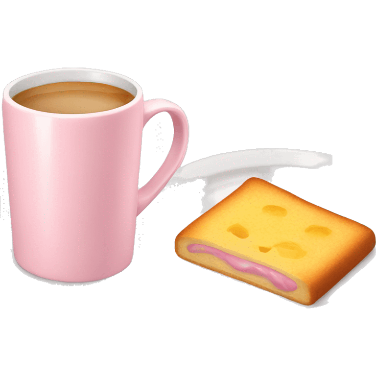 Light pink mug and food plate emoji