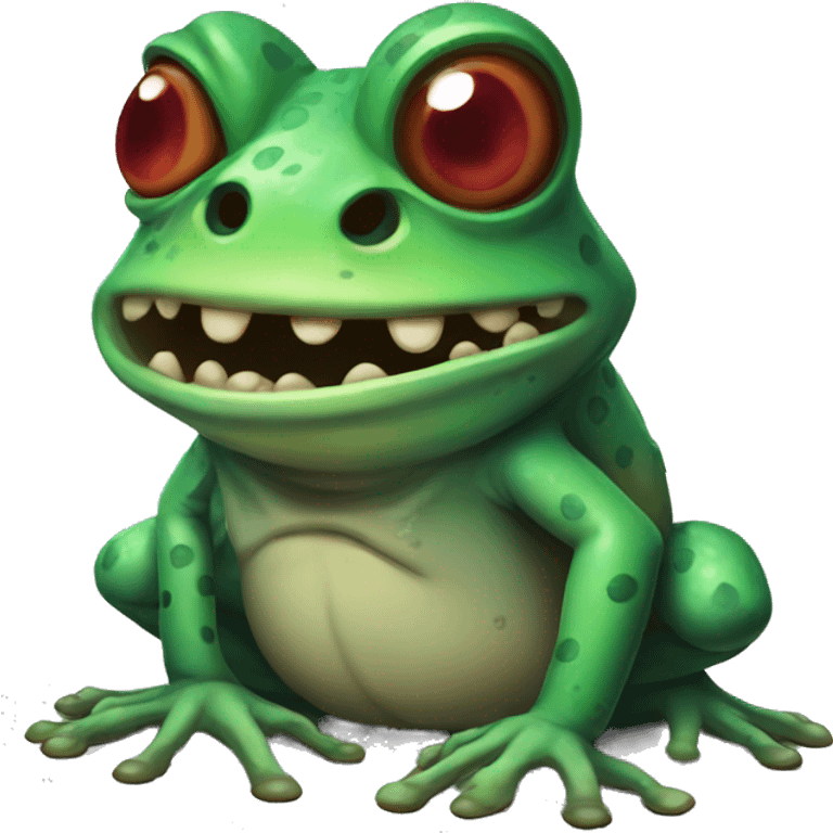 Zombie frog emoji