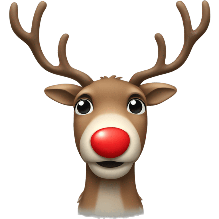 reindeer with a red nose emoji