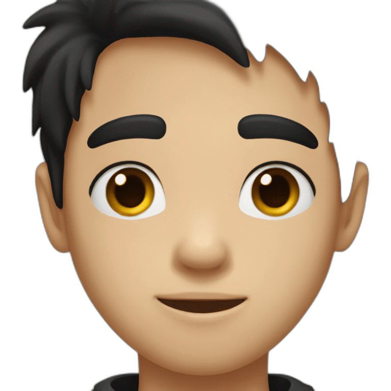 boy with black hair and a mole on the face emoji