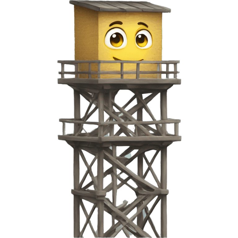 Person looking out from a watchtower  emoji