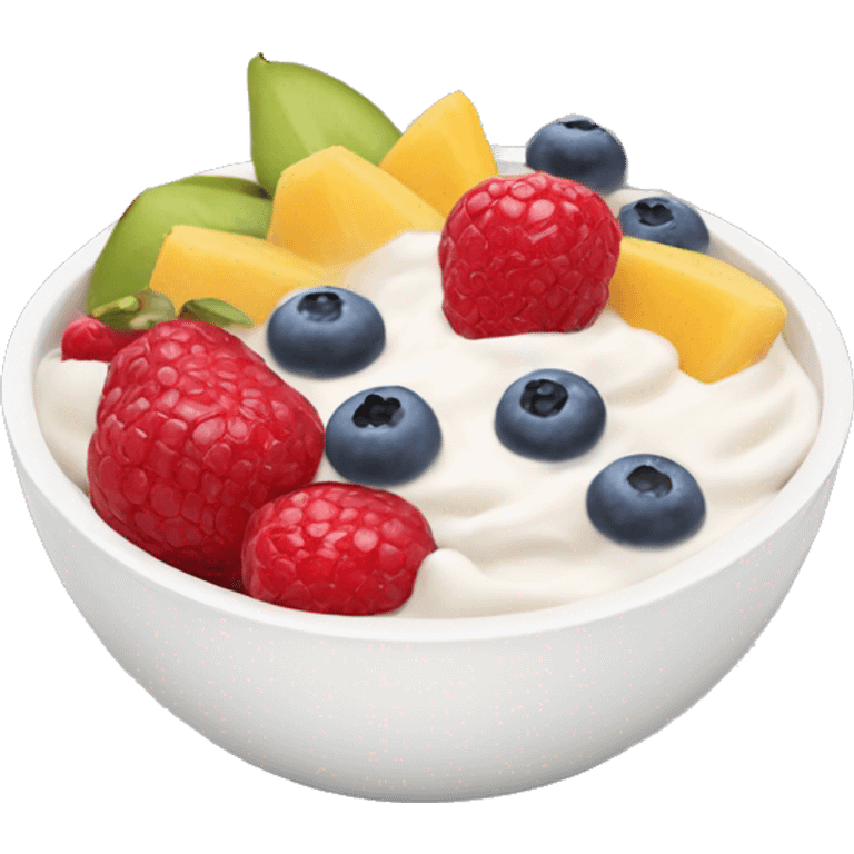 Yogurt bowl with fruit emoji