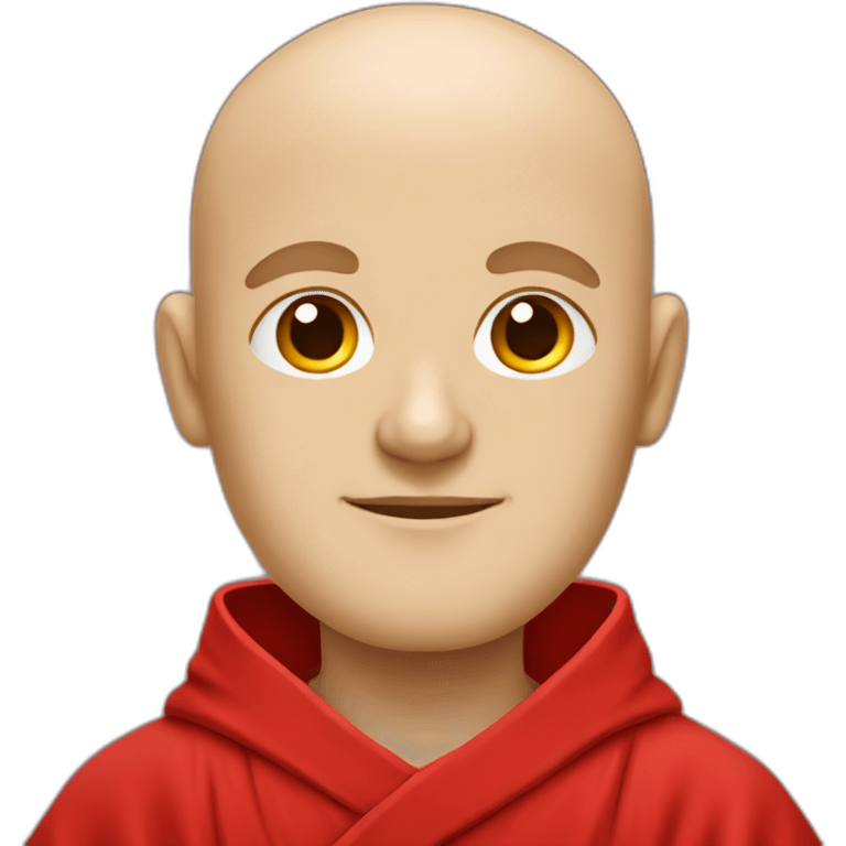 white Monk in red bathrobe emoji