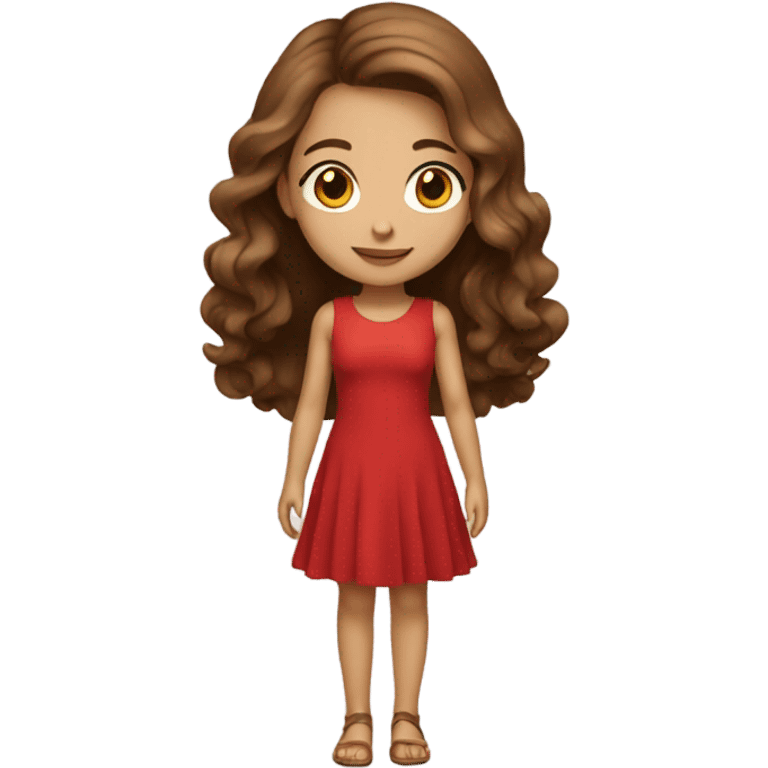 stunning girl in red dress brown hair emoji