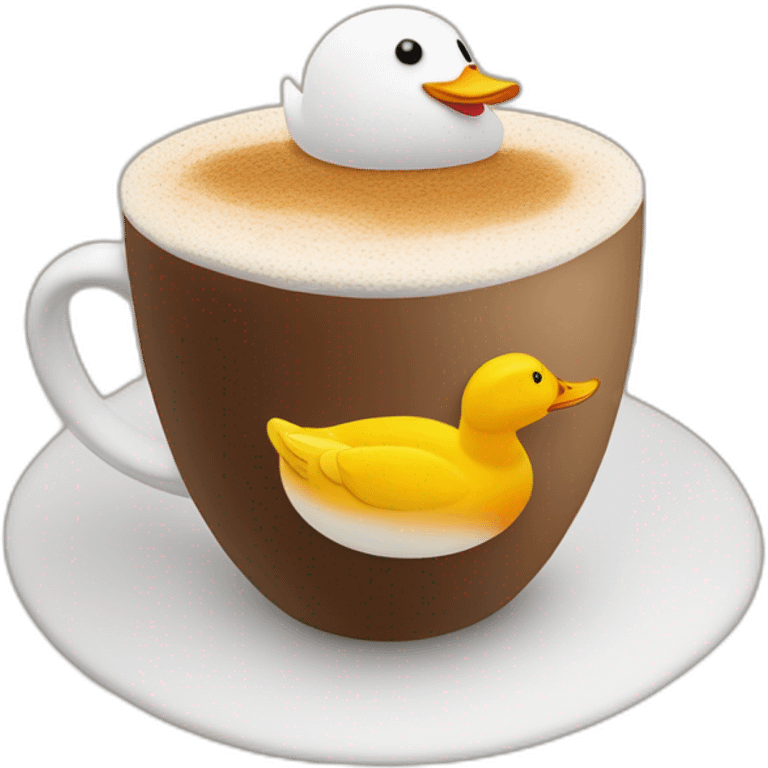 make an cappuchino, but in the foam on top theres a duck from foam, emoji style emoji