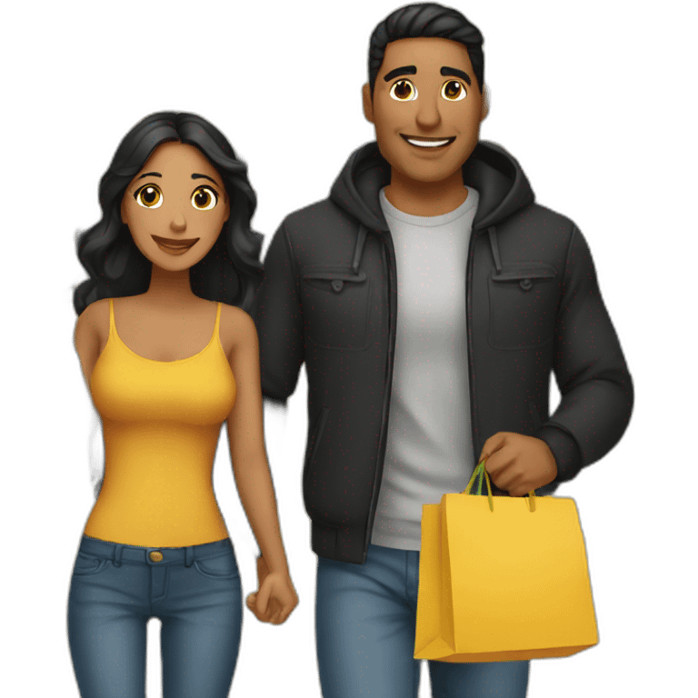 latin couple shopping together emoji