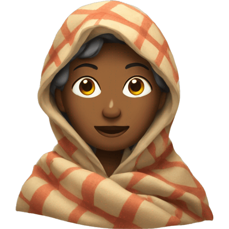 woman in blanket emoji