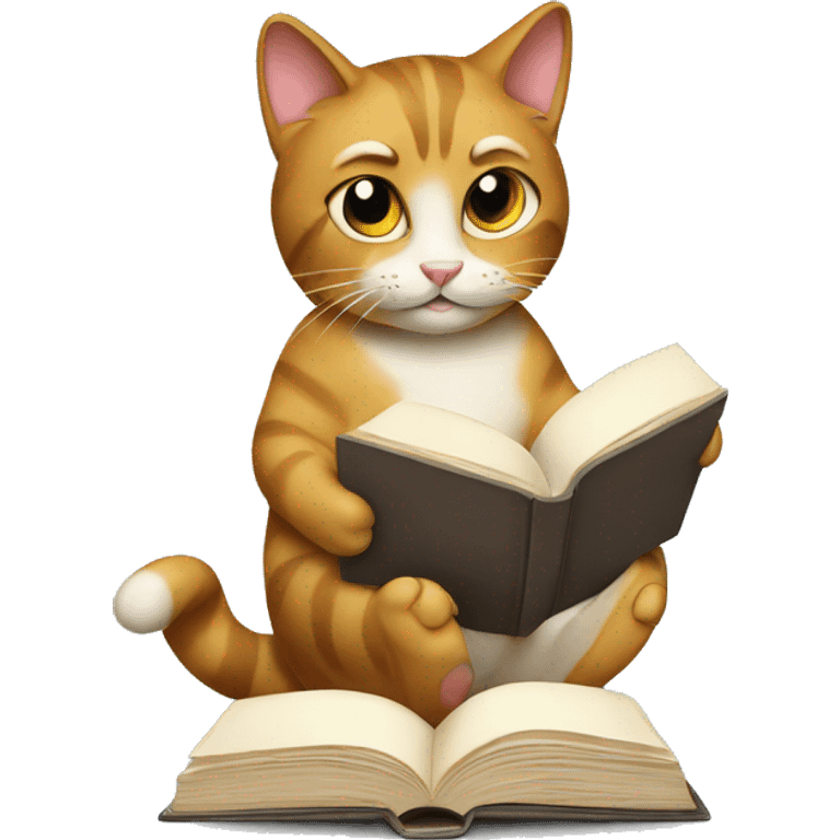 cat reading emoji