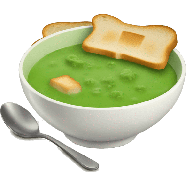 green soup with toast emoji