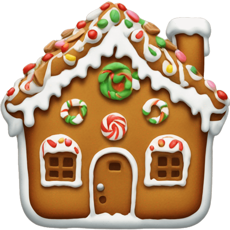 Gingerbread house with white icing only emoji