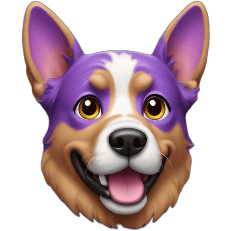 purple dog say hello emoji