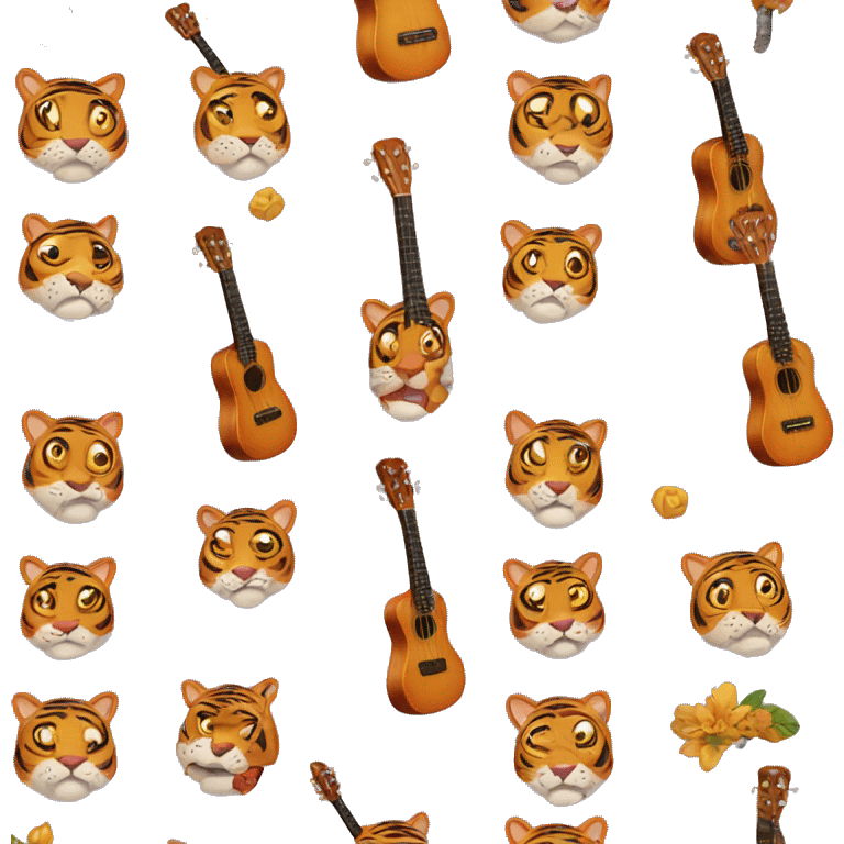 Tiger with ukulele  emoji