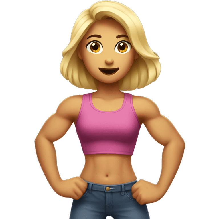 Girl flexing muscle emoji