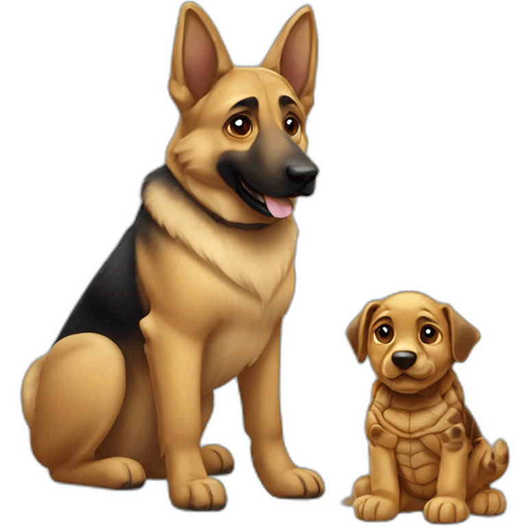 german sheperd and tortoise emoji