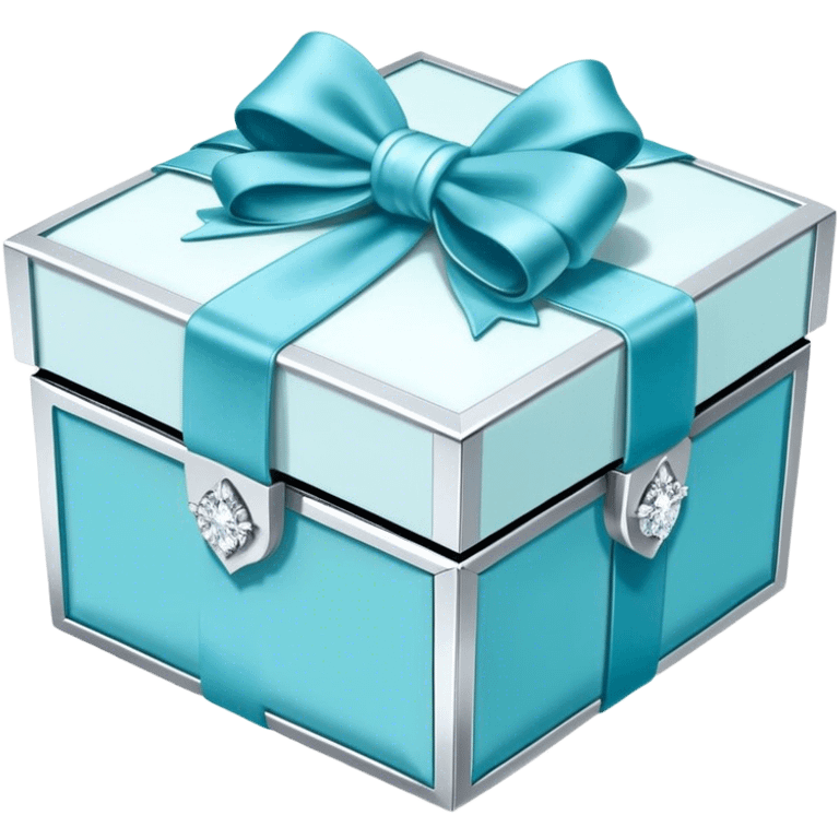 Tiffany jewelry box with white bow emoji