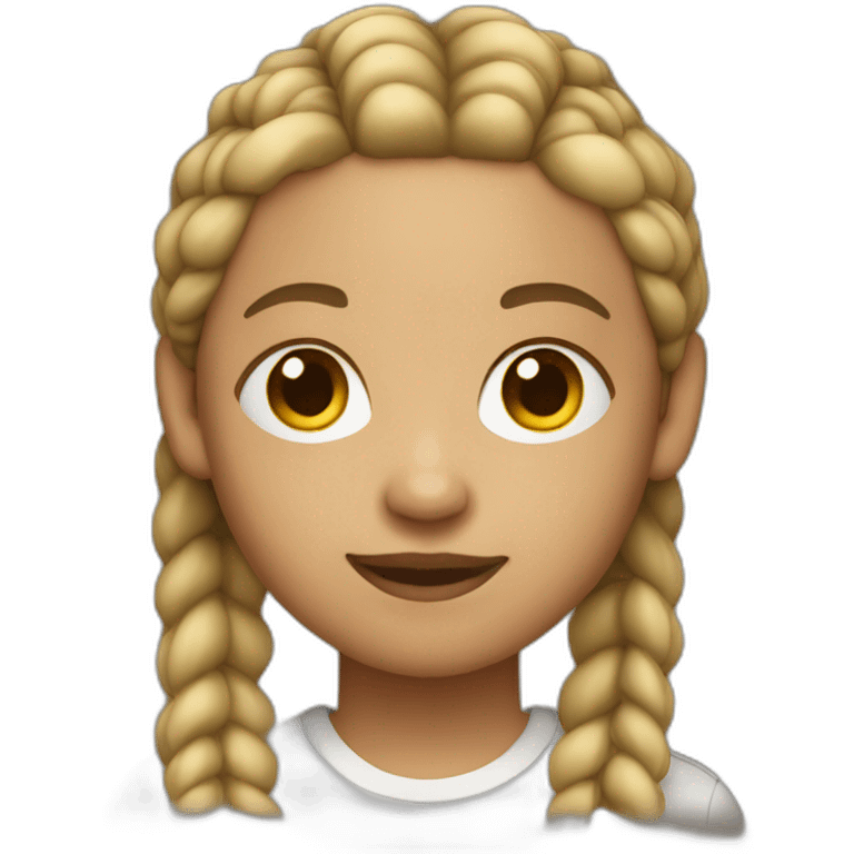 a light skin teenager with cornrows  emoji