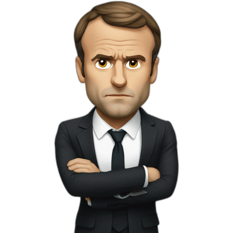 Emmanuel Macron being serious emoji