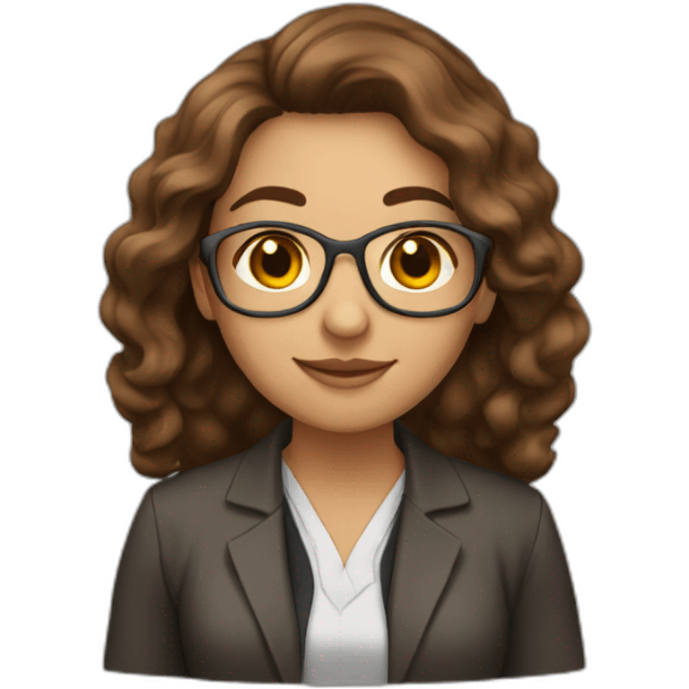 Phd student woman brown hair emoji