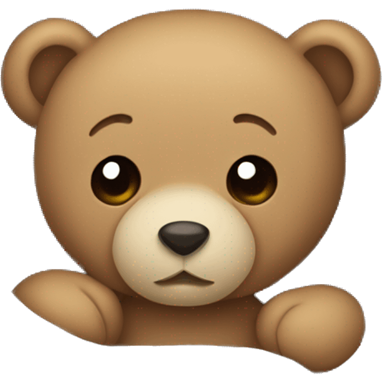 Teddy Bear cuddling under a blanket emoji