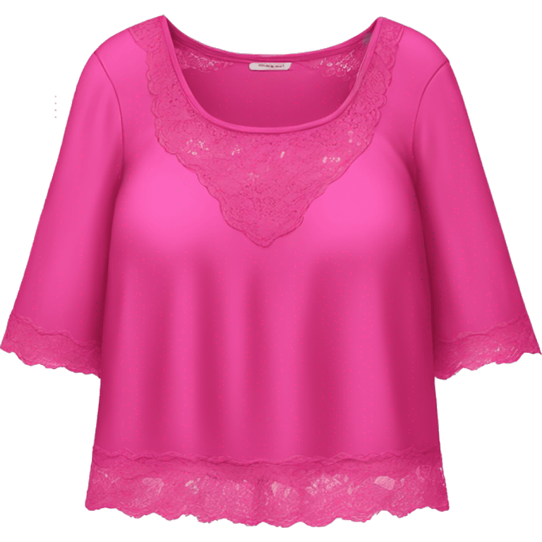  Hot pink top with lace emoji