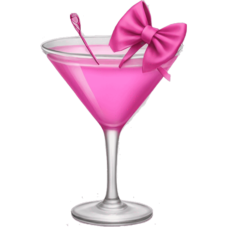 pink bows on a martini cup emoji