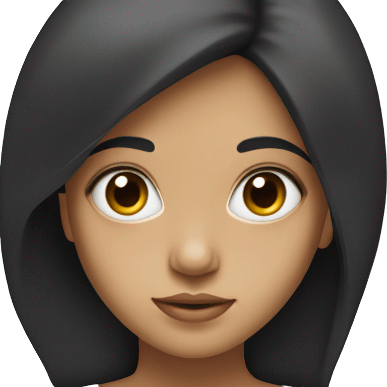 Mid white sceen with black haired girl portrait  emoji