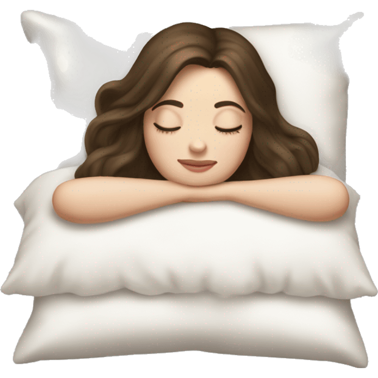 sleeping beauty brunette white girl with a silk pillow emoji