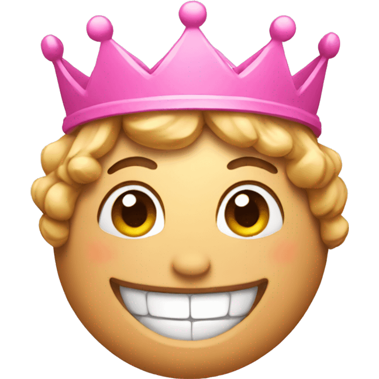 Smiling emoji with pink crown  emoji