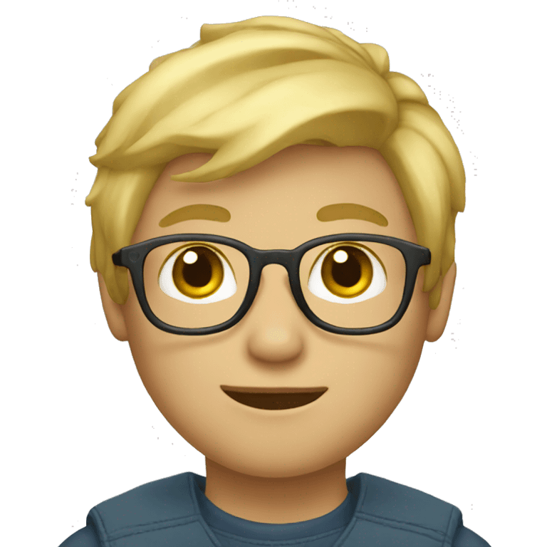 blond hair boy with glasses  emoji