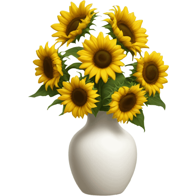 Sunflowers in light white vase emoji