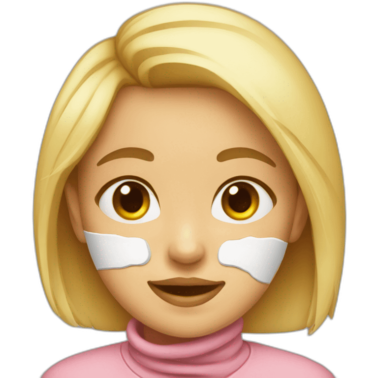 girl with plaster under the chin emoji