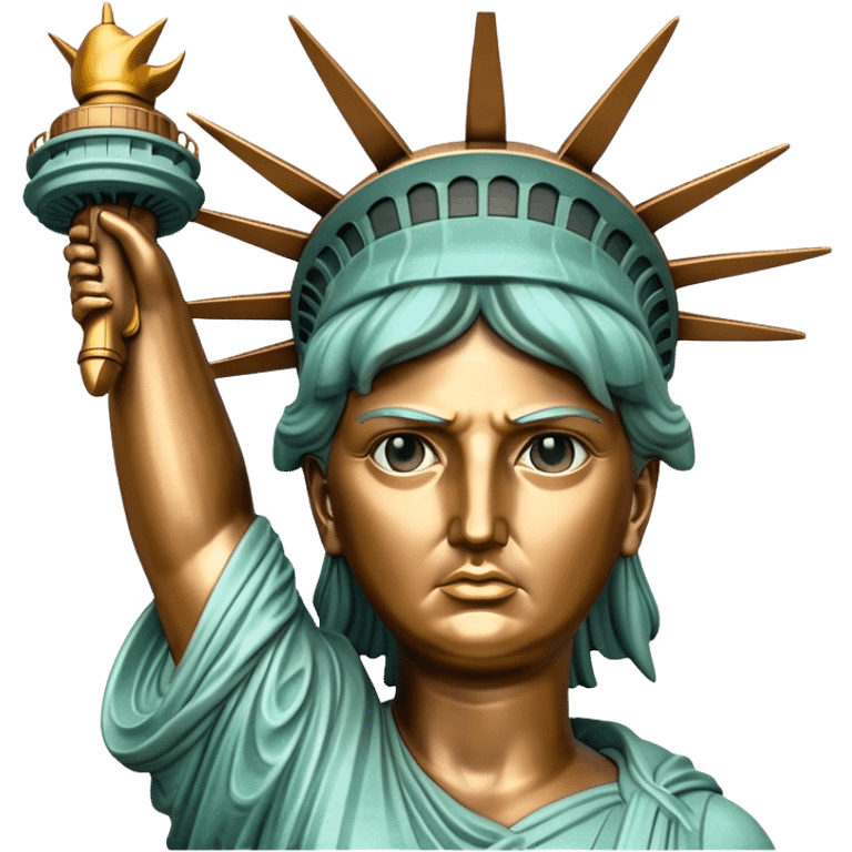 Statue of liberty with Donald Trump face emoji