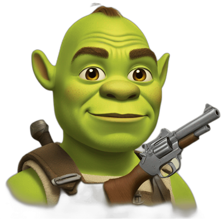 shrek with gun emoji