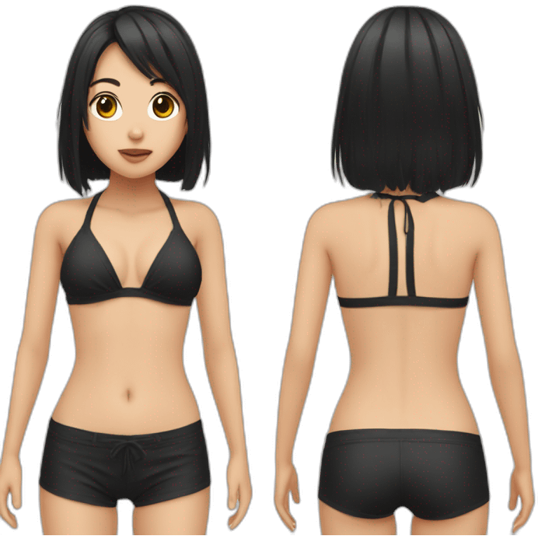 Emo Asian girl in bikini emoji