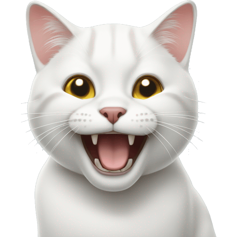 Laughing white British cat emoji