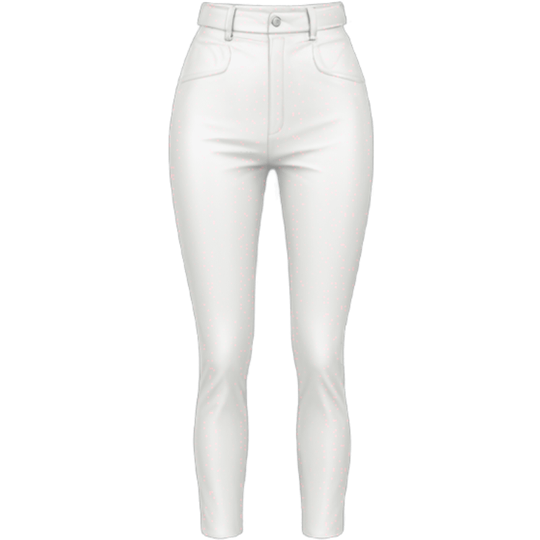 White High waisted straight leg leather pants isolated emoji