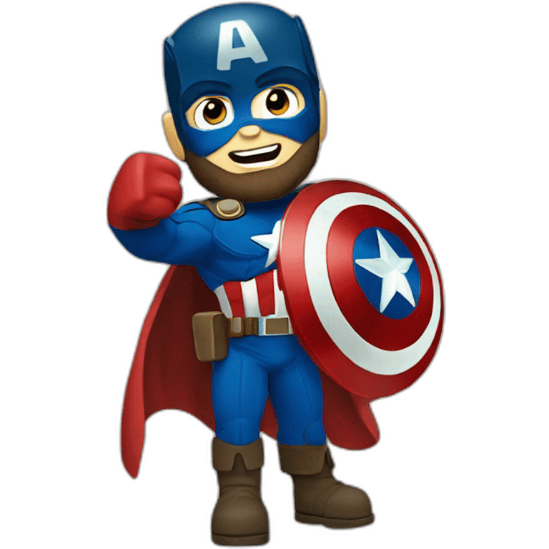 Bearded Captain america thumb up emoji