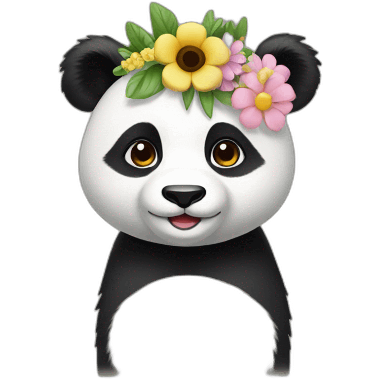 ukrainian panda female with flower crown emoji