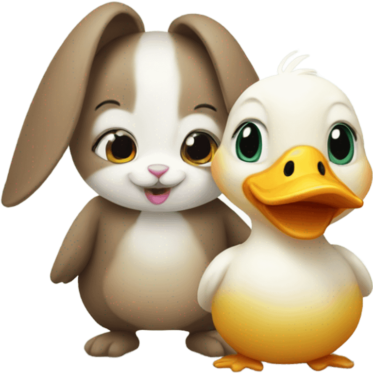 Bunny and duck emoji