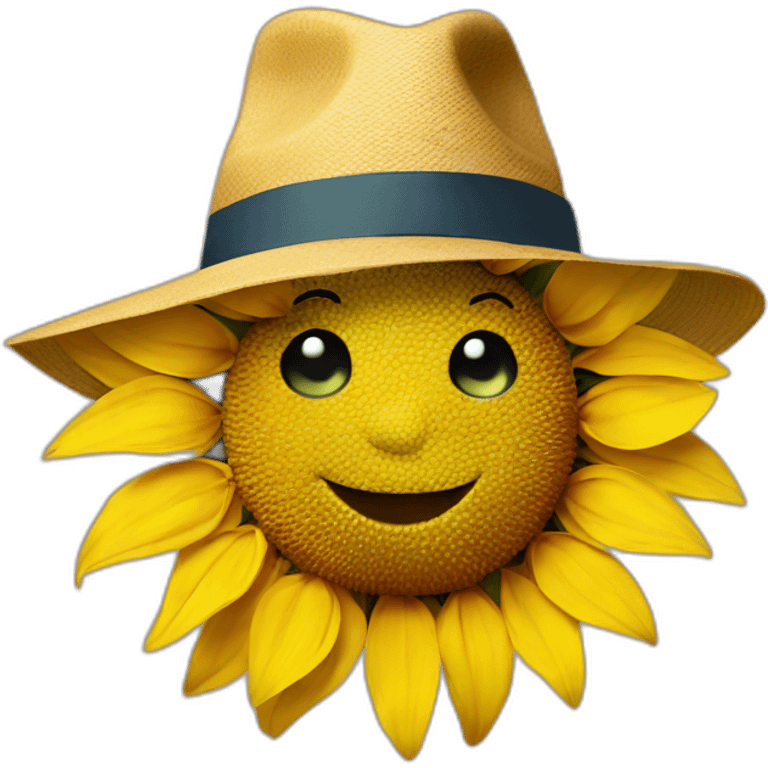 Sunflower wearing a hat emoji