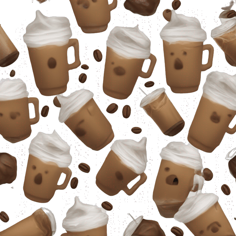 Iced coffe without whipped cream and no faces emoji