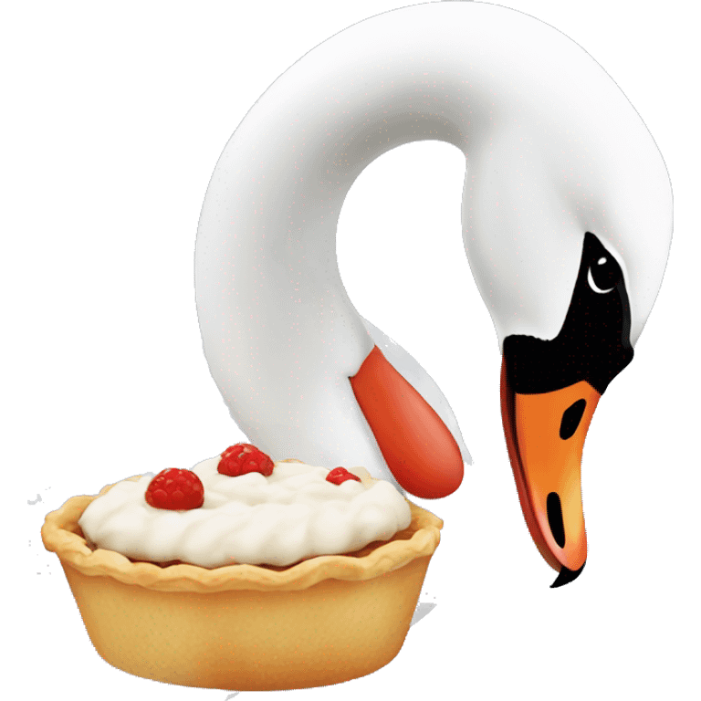 swan eating a pie emoji