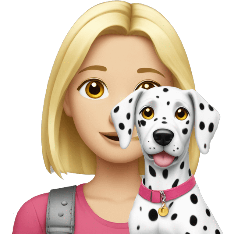 dalmatian with blonde headed girl emoji