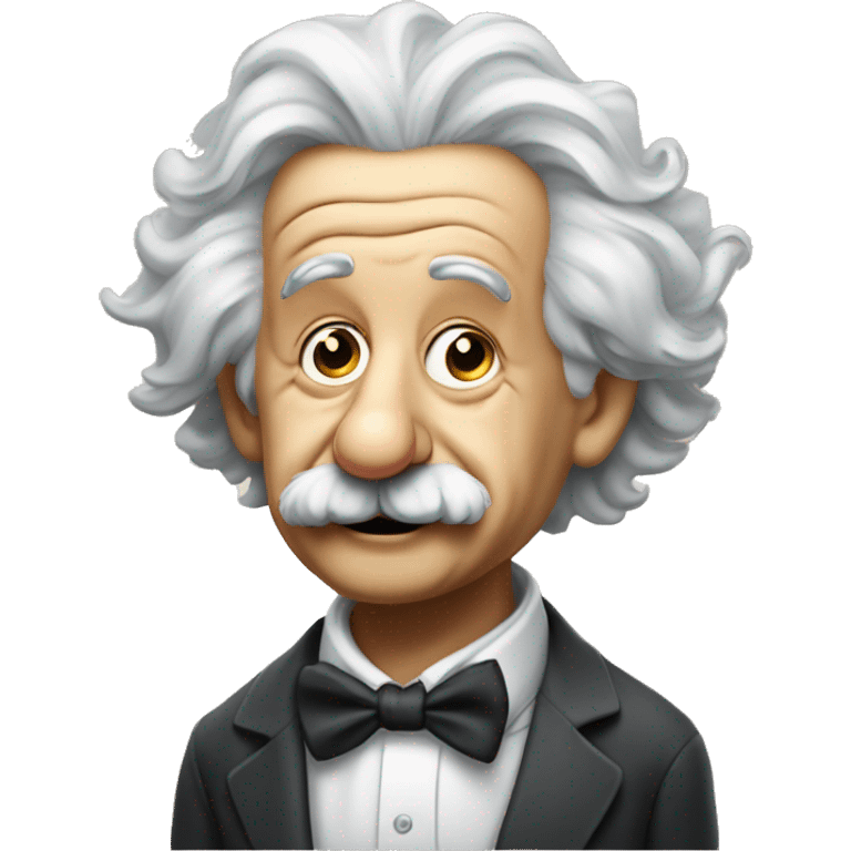 a mischievous looking albert Einstein full body wearing a bow tie emoji