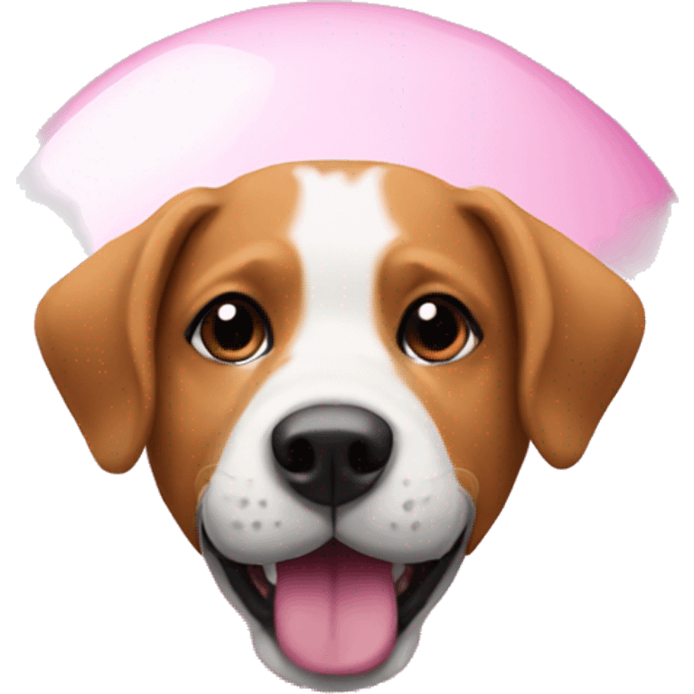 Pink ball with a dog inside emoji