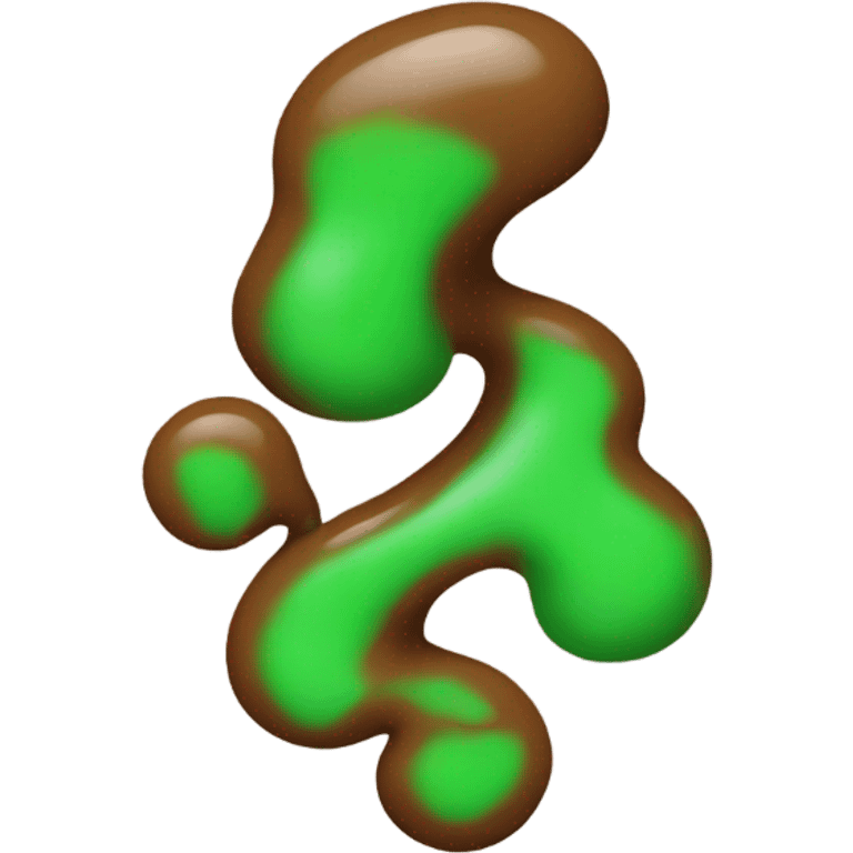 brown squiggly with green gas emoji