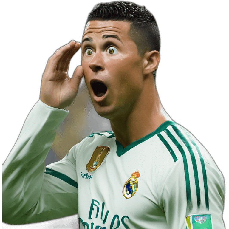 Ronaldo shocked with is two hand on his face 3 Times emoji