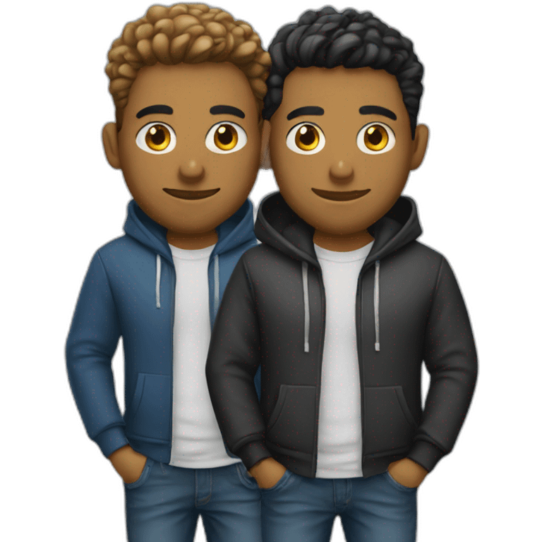 two it guys with hoodie emoji