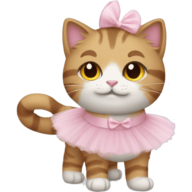 fluffy cat wearing ballerina costume emoji